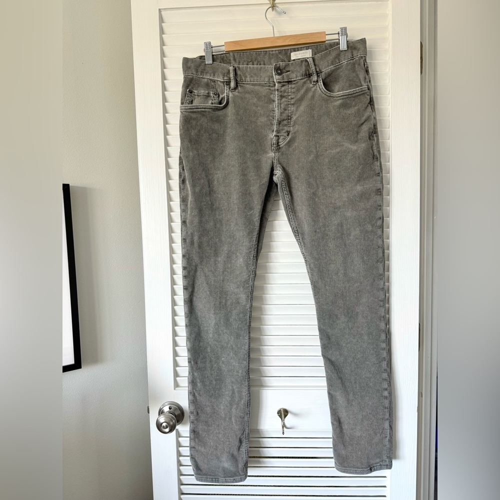 AllSaints Men’s “Rex” Corduroy Slim Fit Soft Stretch Jeans Pants 32/32